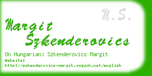 margit szkenderovics business card